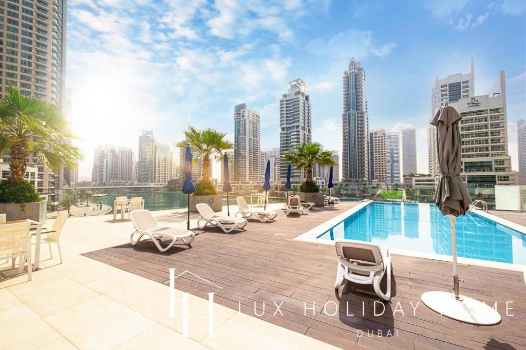 Lux Contemporary Suite With Full Marina View 6 ドバイ エクステリア 写真